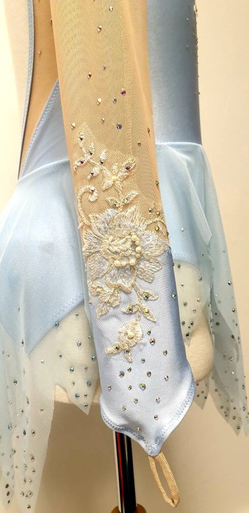 blue dance costume hand crafted custom dance costume Lyrical dance costume contemporary dance costume