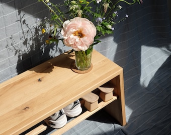 Wooden bench made of oak (& ash) | Cloakroom bench