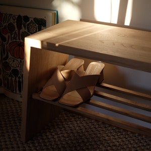 Wooden bench made of oak | Coat rack bench