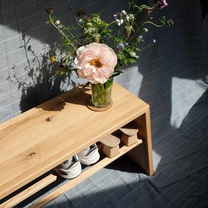 Wooden bench made of oak (& ash) | Cloakroom bench