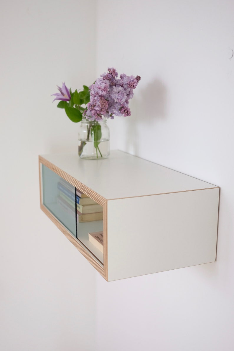 Floating bedside table Wall cabinet made of multiplex Bedside table image 6