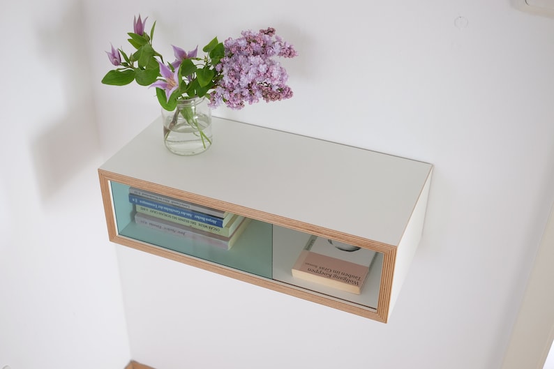 Floating bedside table Wall cabinet made of multiplex Bedside table image 4