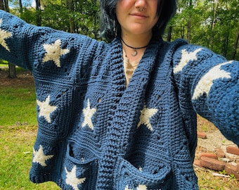 PATTERN: Coraline Cardigan |coraline sweater, crochet pattern, cardigan crochet pattern, halloween sweater, fall crochet pattern