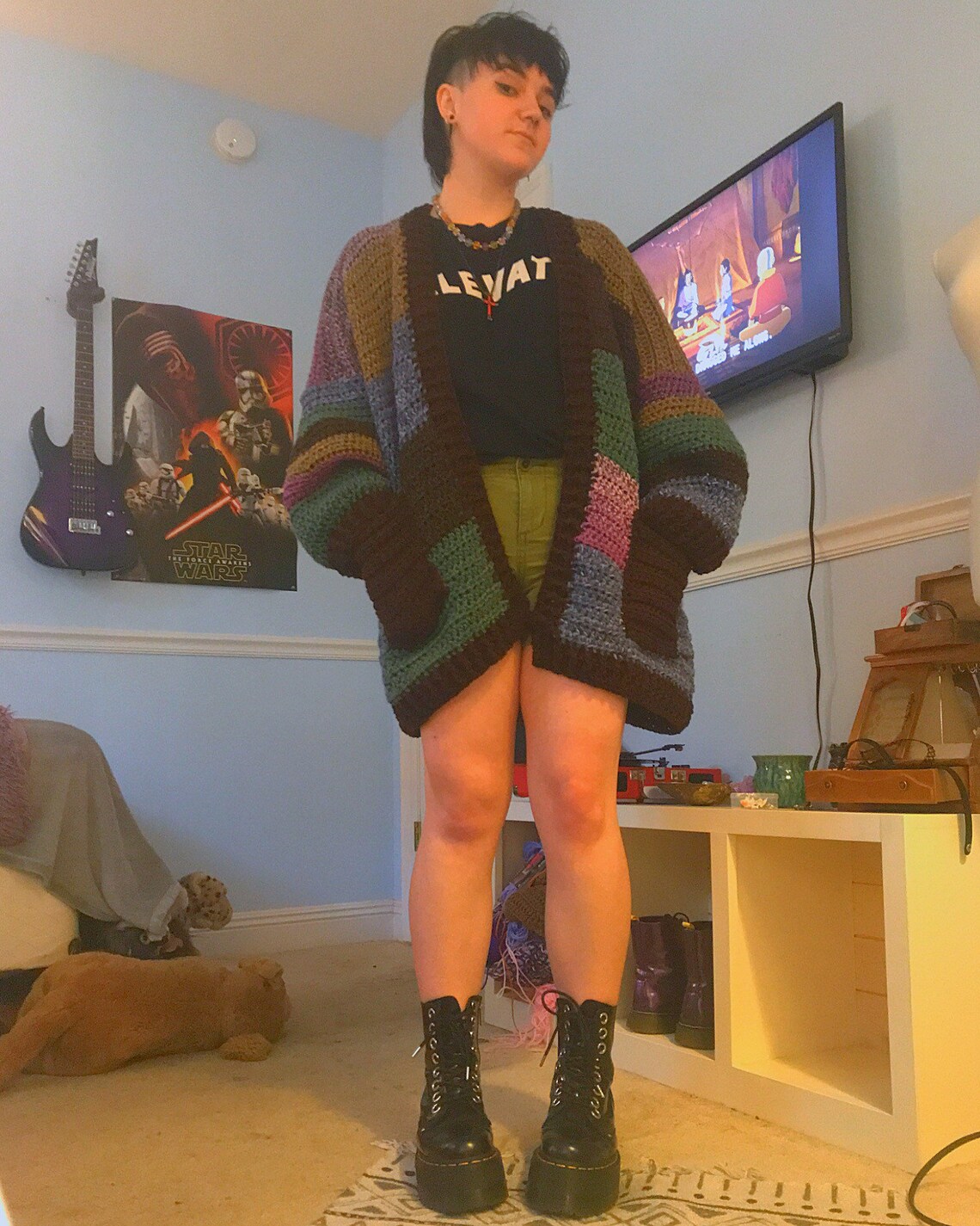 oversized scarf blue