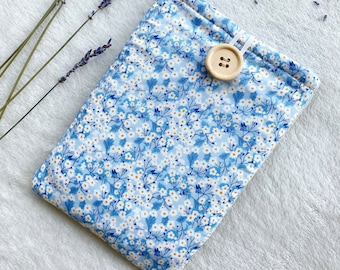 Floral Kindle Sleeve, Kindle Paperwhite Case, Blue Kindle Cover, Bookish Gifts, Kindle Protector, Book Accessories, Padded Kindle Pouch