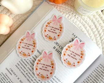 September Cottagecore Kobo & Kindle Sticker, Coquette Autumn Fall Book Sticker, Kindle Accessories, Bookish Gifts for Readers, Bookish Merch