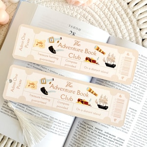 Adventure Bookmark, Ticket Bookmark, Book Club Bookmark, Bookish Accessories, Book Lover Gift, Book Page Holder, Cute Gifts for Readers