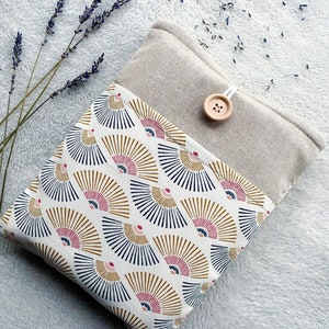 Japanese Book Sleeve with Pocket, Padded Book Cover, Book Jacket, Book Pouch, Book Accessories, Book Lover Gift, Book Protector, Book Bag