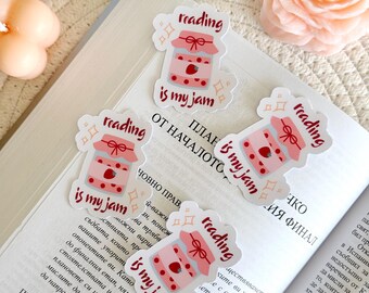 Reading Is My Jam Kindle Sticker, Strawberry Jar Book Sticker, Pink Sticker, Kindle Accessories, Bookish Gifts for Readers, Bookish Merch