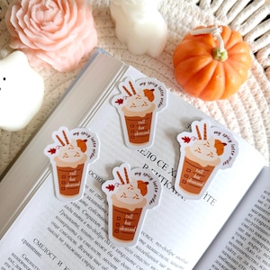 Pumpkin Spice Latte Aufkleber, Herbst Kindle Aufkleber, Gemütlicher Kaffee Leseaufkleber, Herbst Romantik, Kindle Zubehör, Geschenke für Leser