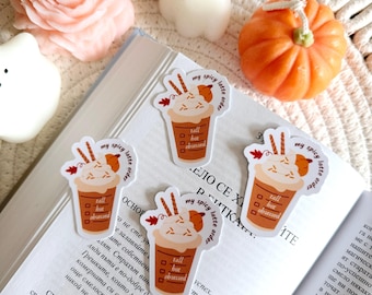 Pumpkin Spice Latte Sticker, Fall Kindle Sticker, Cosy Coffee Reading Sticker, Autumn Romance, Kindle Accessories, Bookish Gifts for Readers
