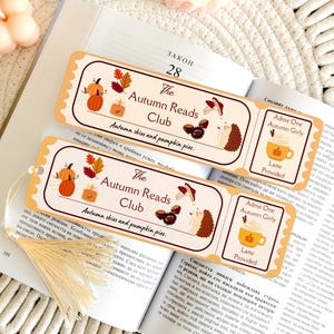 Autumn Reads Bookmark, Ticket Bookmark, Book Club Bookmark, Bookish Accessories, Book Lover Gift, Book Page Holder, Cute Gifts for Readers