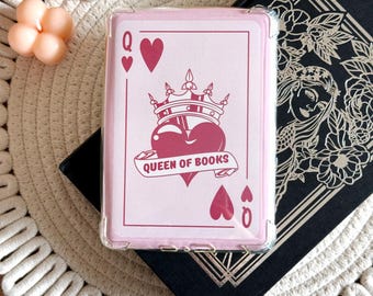Queen of Books Kindle Insert for Clear Case, Cardstock Kobo & iPad Mini Skin, Kindle Accessories, Bookish Gifts for Readers and Bookworms