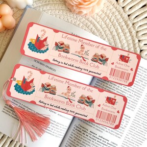 Bookworm Bookmark, Ticket Bookmark, Book Club Bookmark, Book Accessories, Book Lover Gift, Book Page Holder, Bookish Gifts for Readers