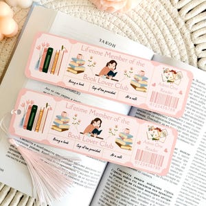 Book Lover Bookmark with Tassel, Ticket Book Club Bookmark, Book Accessories, Book Lover Gift, Book Page Holder, Bookish Gifts for Readers