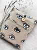 Evil Eye Padded Book Sleeve, Book Pouch, Book Protector, Fabric Cover with Pocket, Book Bag, Bookish Gifts 