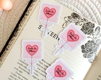 Sucker for Villains Book Sticker, Lollipop Kindle Sticker, Romance Sticker, Kindle Accessories, Bookish Gifts for Readers, Bookish Merch
