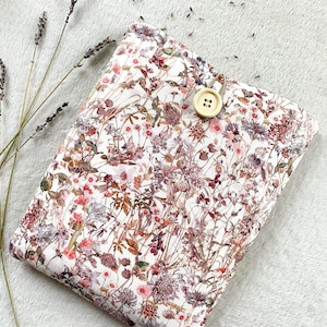 Protège-livre fleuri, Liberty of London, Couverture de livre rembourrée, Accessoire livre et Kindle, Protège-livre, Cartable, Cadeaux livresques, Porte-livre