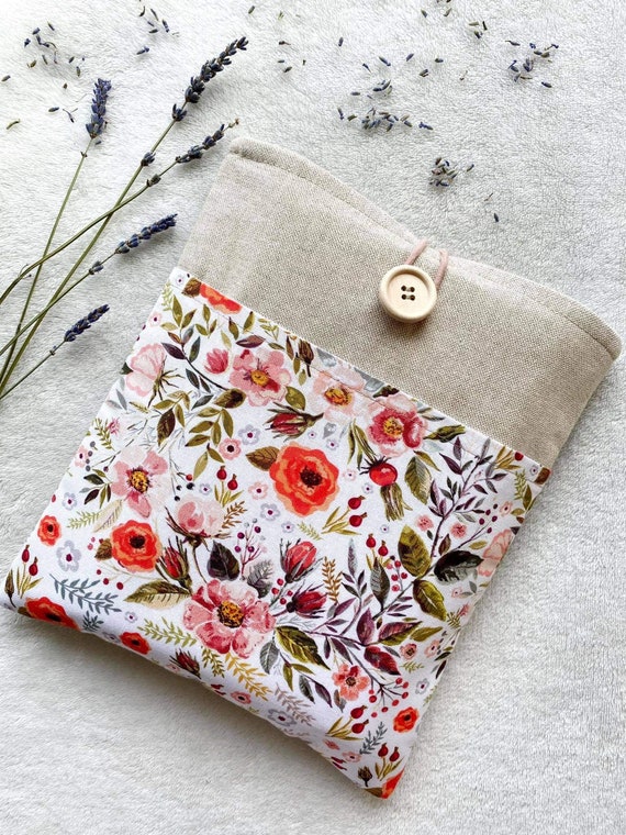 Retro Pink Flowers Book Lovers Gifts Book Sleeve Book Accessories