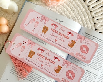Fake Dating Book Club Bookmark with Tassel, Romance Ticket Bookmark, Book Accessories, Book Page Holder, Bookish Gifts for Bookworms