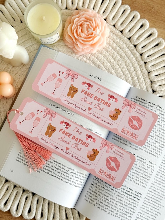 Fake Dating Book Club Ticket Bookmark with Tassel, Book Accessories, Bookish Gifts for Bookworms