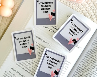 Pegatina con foto de Morally Grey, pegatina de libro para Kindle y portátil, pegatina de Romantasy, accesorios para libros y Kindle, regalos literarios para lectores