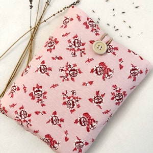 Protège-livre roses, couverture de livre rembourrée, sac à main, pochette pour livre en tissu, accessoires livres et Kindle, cadeau pour les amoureux des livres, protège-livre, cartable