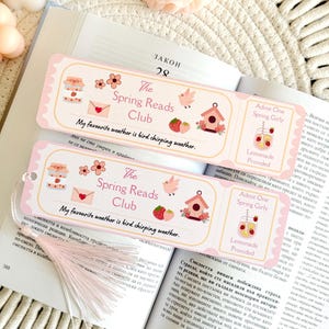 Spring Reads Book Club Ticket Bookmark with Tassel,  Bookish Accessories, Bookish Gifts for Bookworms