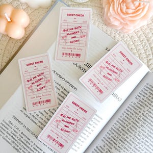 Gastcheque boeksticker, bon Kindle-sticker, sticker bloemenromantiek, kindle-accessoires, leesgrage cadeaus voor lezers, leesgrage merchandise