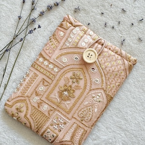 Embroidery Kindle Sleeve, Kindle Paperwhite and Scribe Case, Floral Kindle Cover, Bookish Gifts for Readers, Book & Kindle Accessories