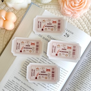 Dark Academia Kindle Sticker, Ticket Book Sticker, Book Club Sticker, Kindle Accessories, Bookish Gifts for Readers, Bookish Merch