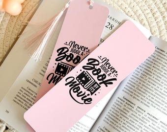 Pink Cinema Film Bookmark with Tassel, Book Accessories, Bookish Gifts for Readers
