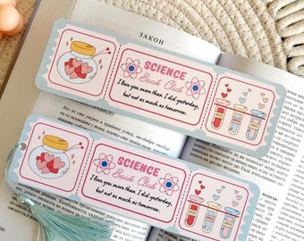 Marcapáginas de romance científico, marcapáginas de boleto, marcapáginas de club de lectura, accesorios para amantes de los libros, regalo para amantes de los libros, soporte para páginas de libros, lindos regalos para lectores