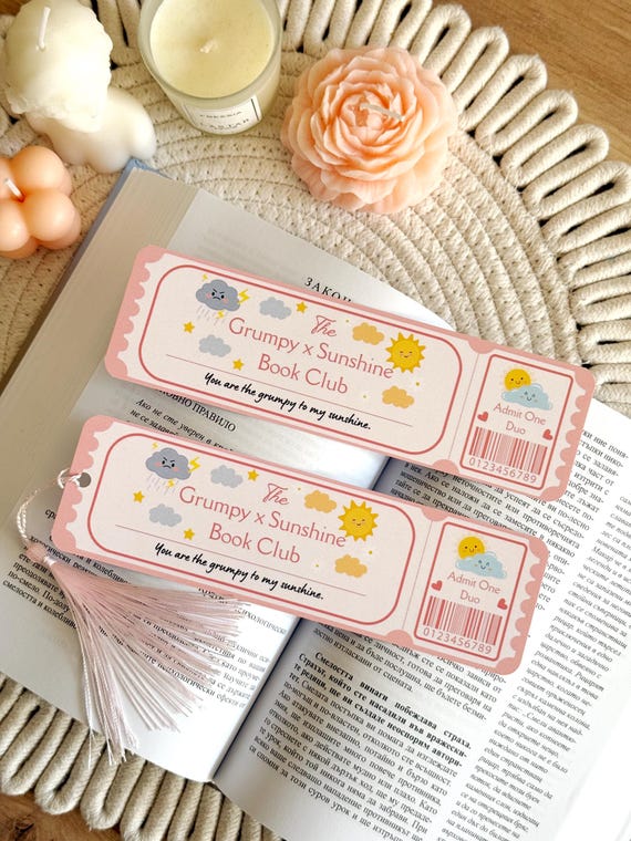 Grumpy Sunshine Book Club Bookmark with Tassel, Book Accessories, Bookish Gifts for Readers and Bookworms