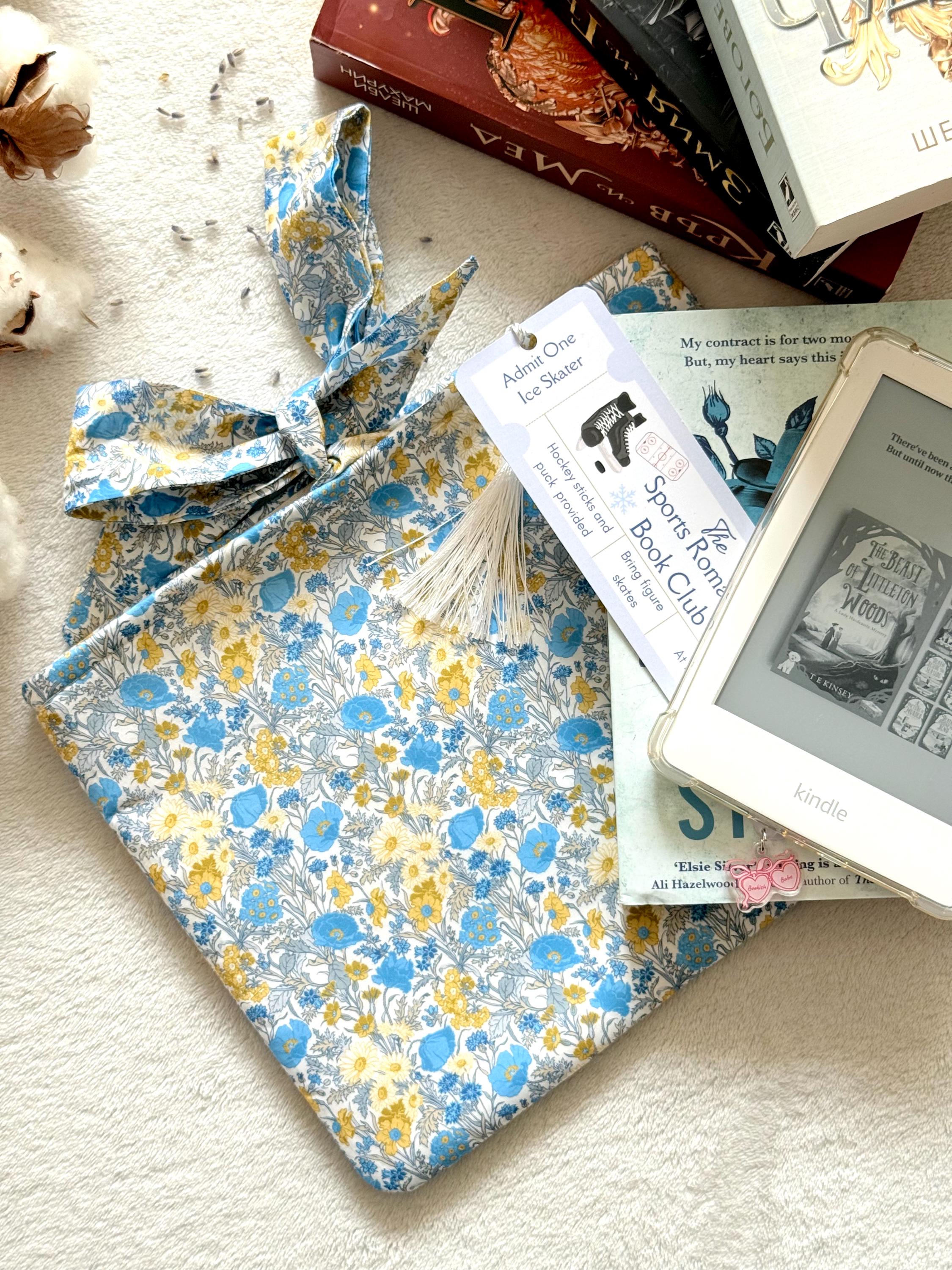 NICENEEDED Pochette Livre Imperméable Imprimée Fleurs - Protège-Livre Avec Fermeture Éclair Lavable