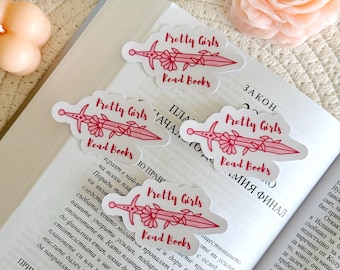 Coquette Sword Kindle Sticker, Pink Floral Book Sticker, Romantasy Sticker, Kindle Accessories, Bookish Gifts for Readers, Bookish Merch