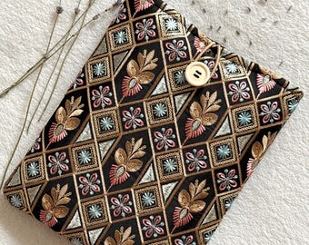 Funda bordada para libros, funda acolchada para libros, funda floral para libros, accesorios para libros y Kindle, regalos literarios para lectores, mochila, funda para cuaderno.