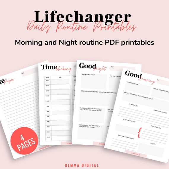 Daily Routine Printables Morning Routine Printable Evening | Etsy