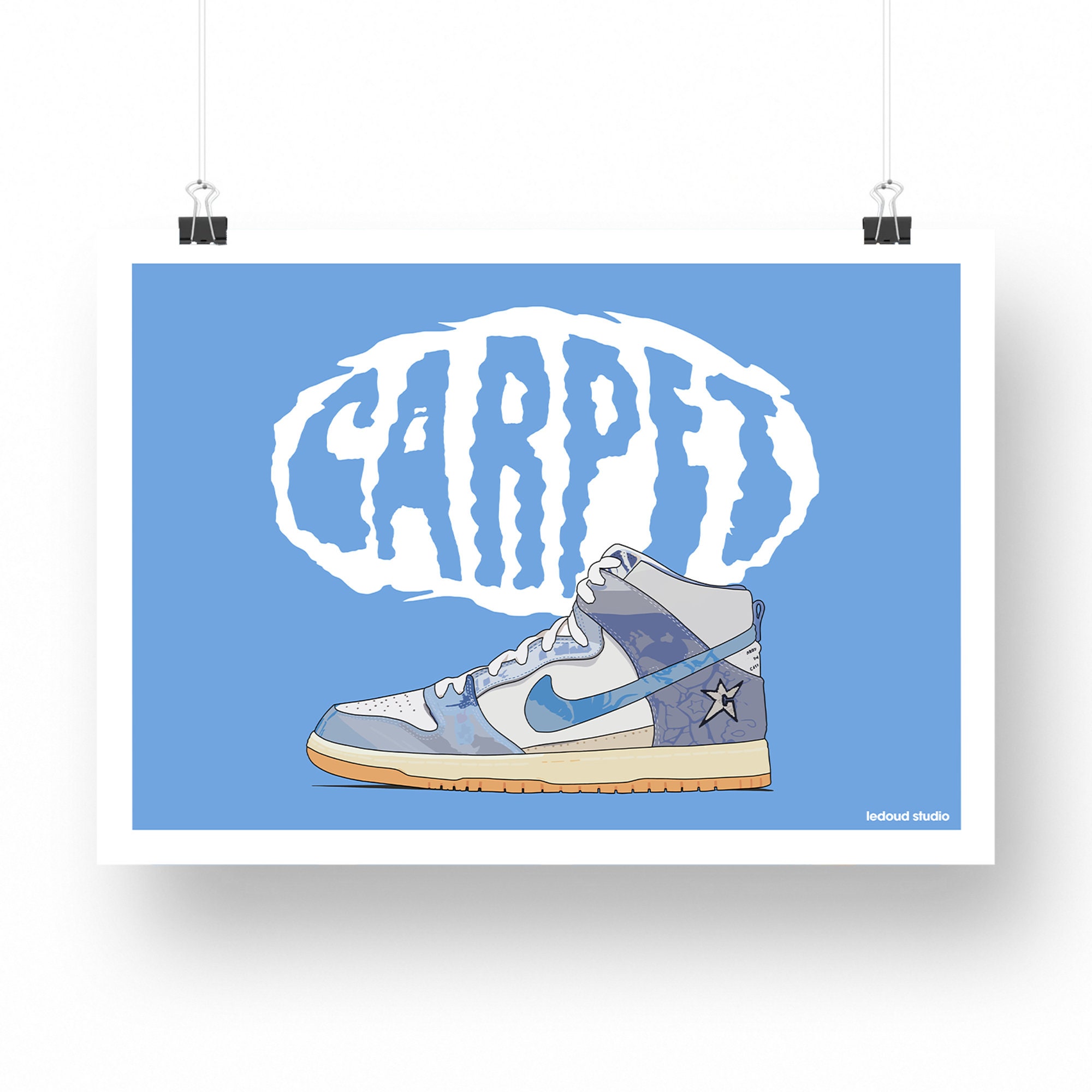 Affiche Print Illustration Poster Sneakers Nike Sb Dunk High Carpet Company