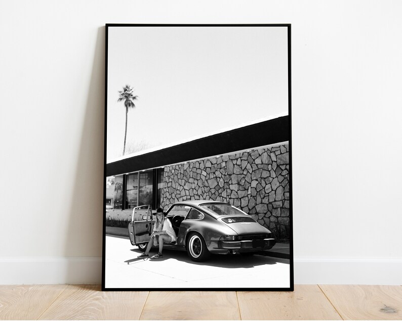 Porsche 911 Print Porsche Vintage Poster Black and White Etsy