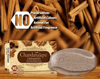 CHANDANALEPA-CINNAMON Herbal Beauty Soap Clear Skin 100% Natural from Sri Lanka