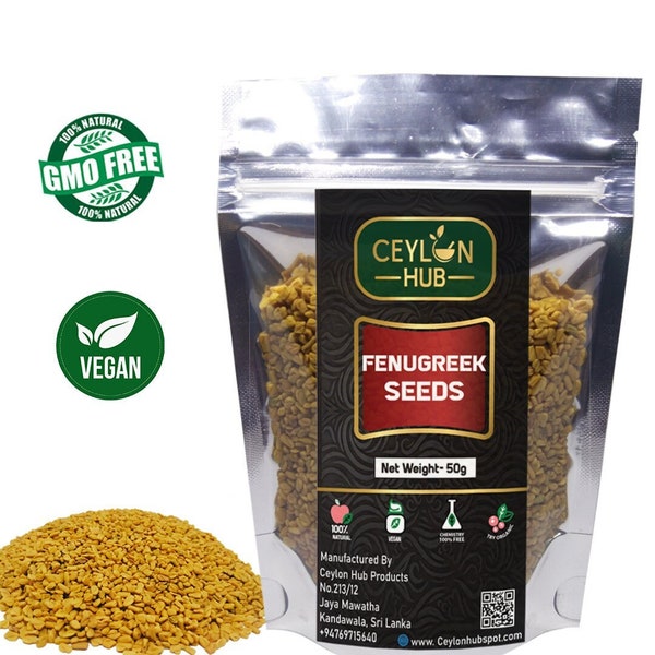 Organic Pure Whole Ceylon Fenugreek Seeds Trigonella Foenum Graecum Methi Seed