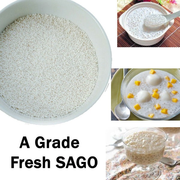 A Grade Ceylon Fresh Sago 100% Organic Natural Sri Lankan Cereal Free Shipping