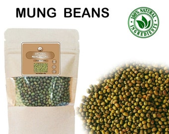 100% Pure Organic Green Mung Beans Whole (Moong) Sprout Vigna Seeds