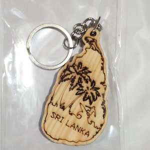 Handmade Wooden Sri Lanka Keychain: Ceylon Souvenir