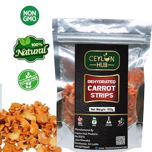 Dehydrated Carrot 1-3cm Flakes Use For Soup, Noodles, Fried Rice & Vegetable Mix Vegan Free