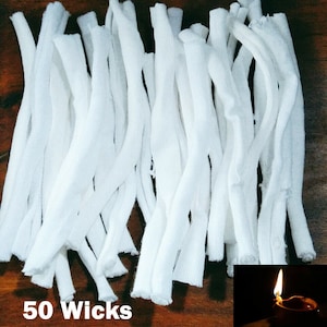 50Pcs 9cm Cotton Long Wick For Oil Lamps 100% Pure From Sri Lanka Free Shipping