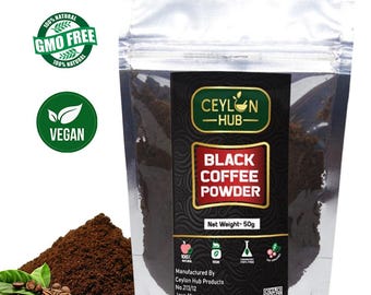 Caffè nero Ceylon in polvere: macinato biologico 100% naturale