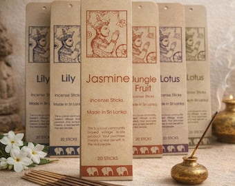 New Hand Rolled Natural Herb & Flower Enticing Aromas Orginal Incense Sticks Ceylon 20 Sticks