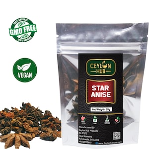 Star Anise Whole Oz Spice Verum Illicium Anis Organic Dried Pods Ceylon Spices